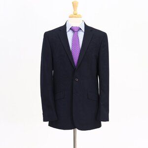Kenneth Cole 42L Navy Striped 2-Button Sport Coat Blazer Jacket B898
